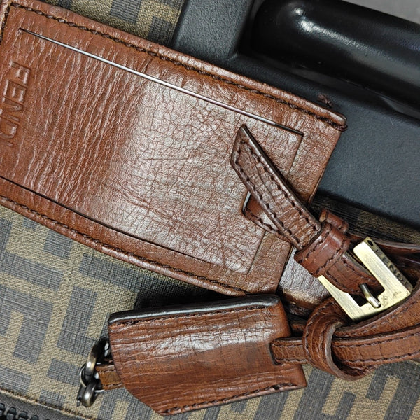Coated Canvas Luggage Brown