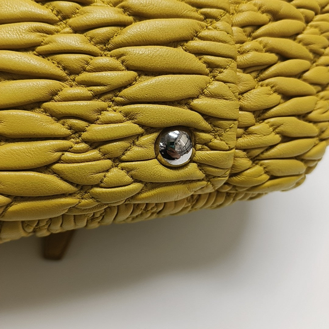Quilted Lambskin Shoulder Bag Yellow