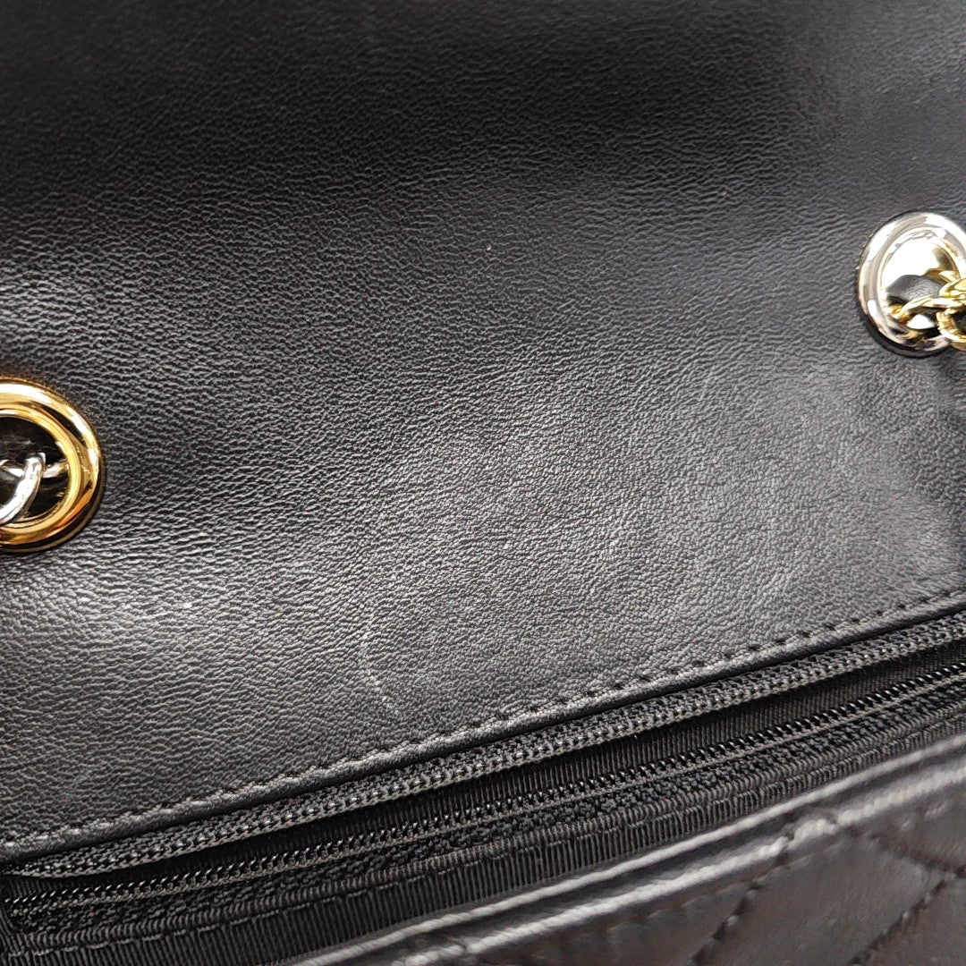 CIRCLED CC WOC Quilted Calfskin Black