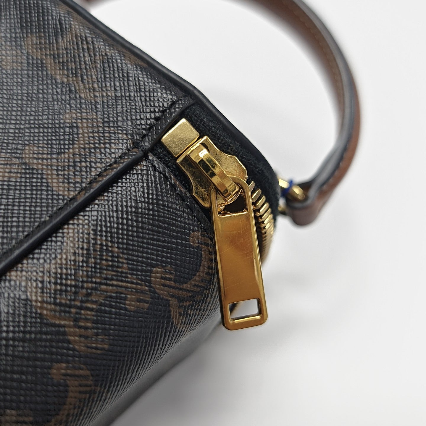 Coated Canvas Shoulder Bag Black