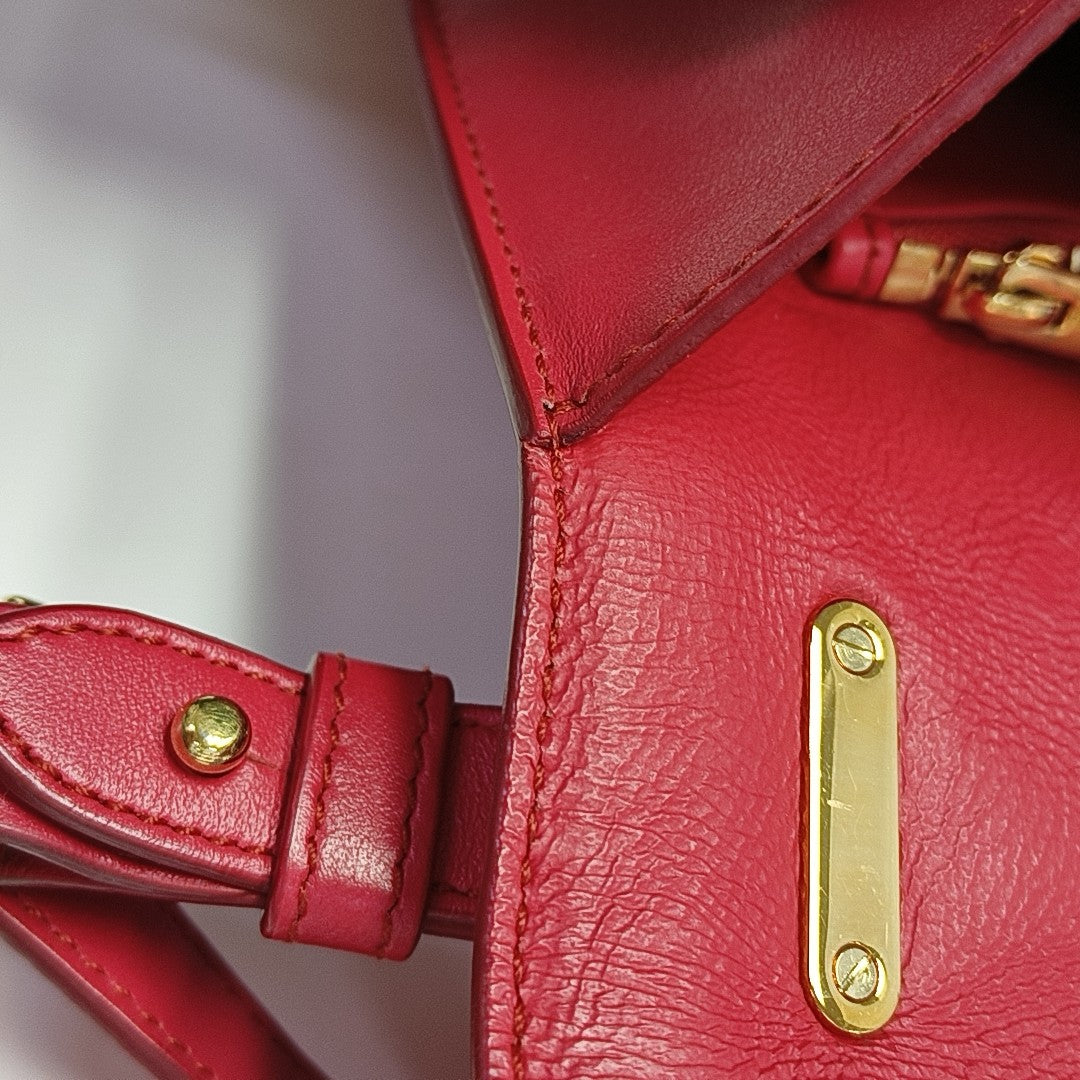 Quilted Leather Shoulder Bag Red