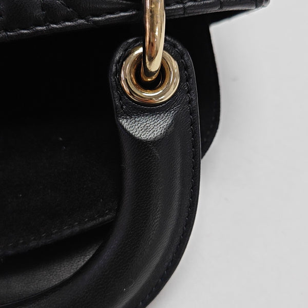 Lady Dior Mini Cannage Lambskin Black