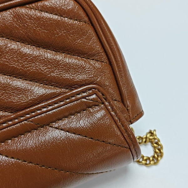 GG Marmont Mini Quilted Calfskin Brown