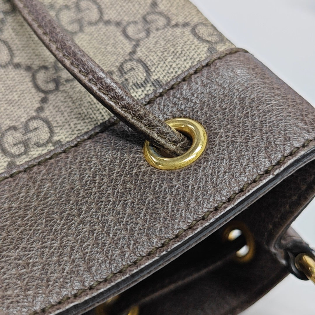 Ophidia Mini Monogram Coated Canvas Beige