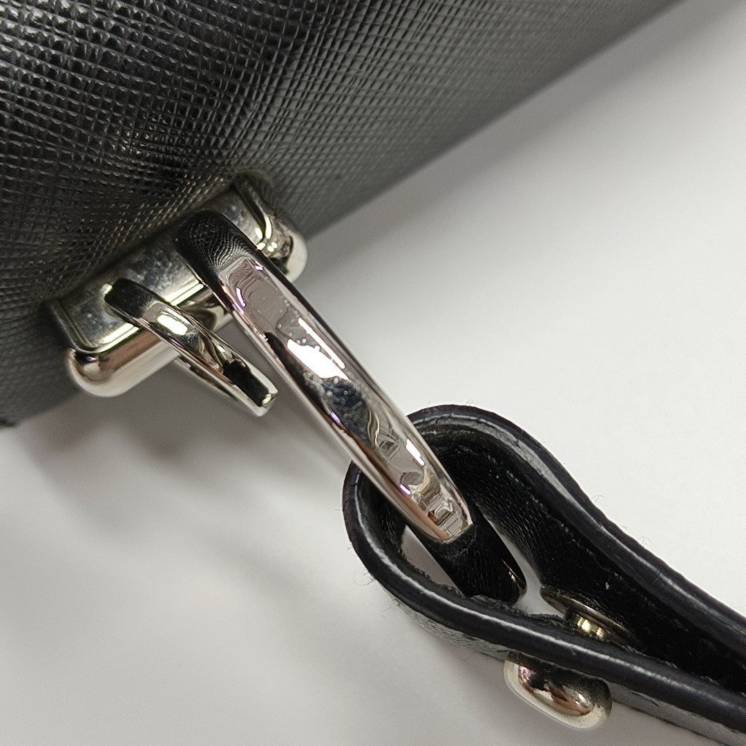 Saffiano Calfskin Shoulder Bag Black