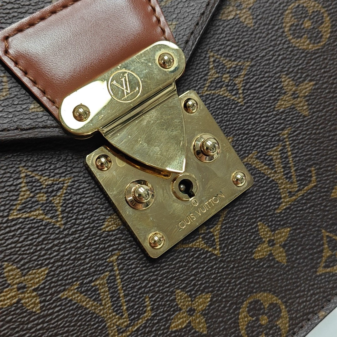 PORTE DOCUMENT Monogram Coated Canvas Brown