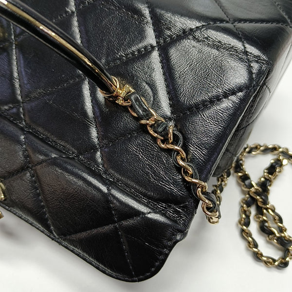 Quilted Calfskin Shoulder Bag Black