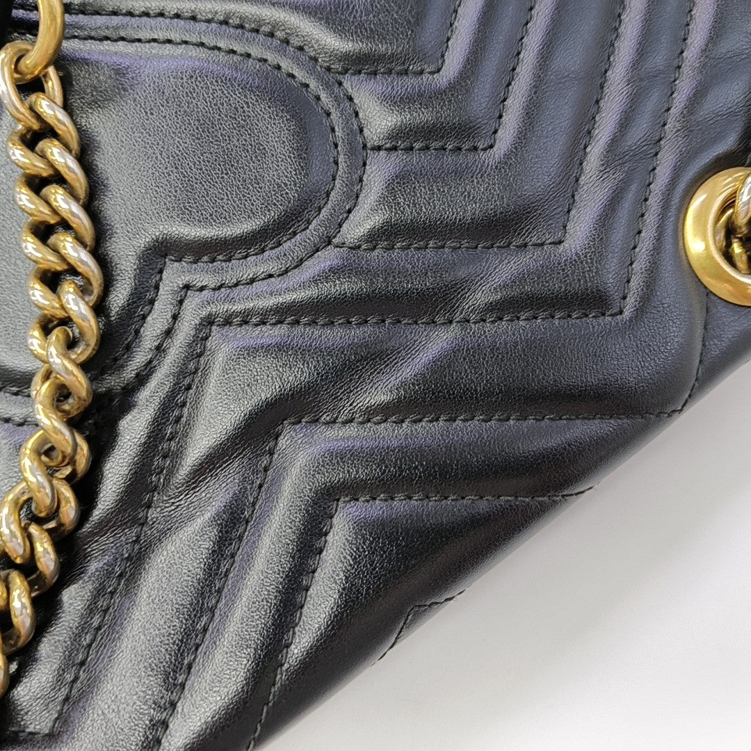 GG Marmont Small Quilted Calfskin Black