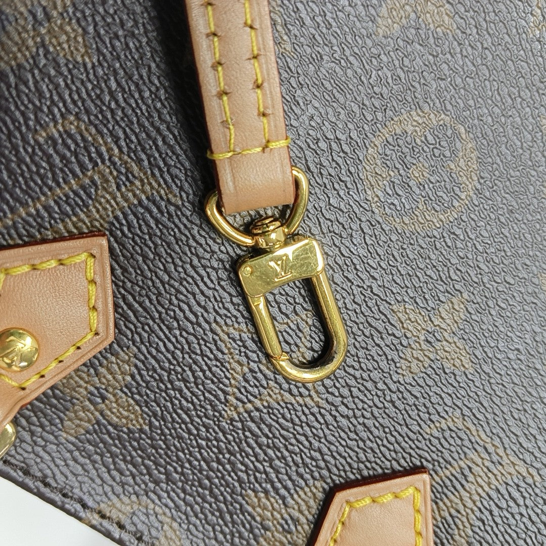 SAC PLAT Mini Monogram Coated Canvas Brown