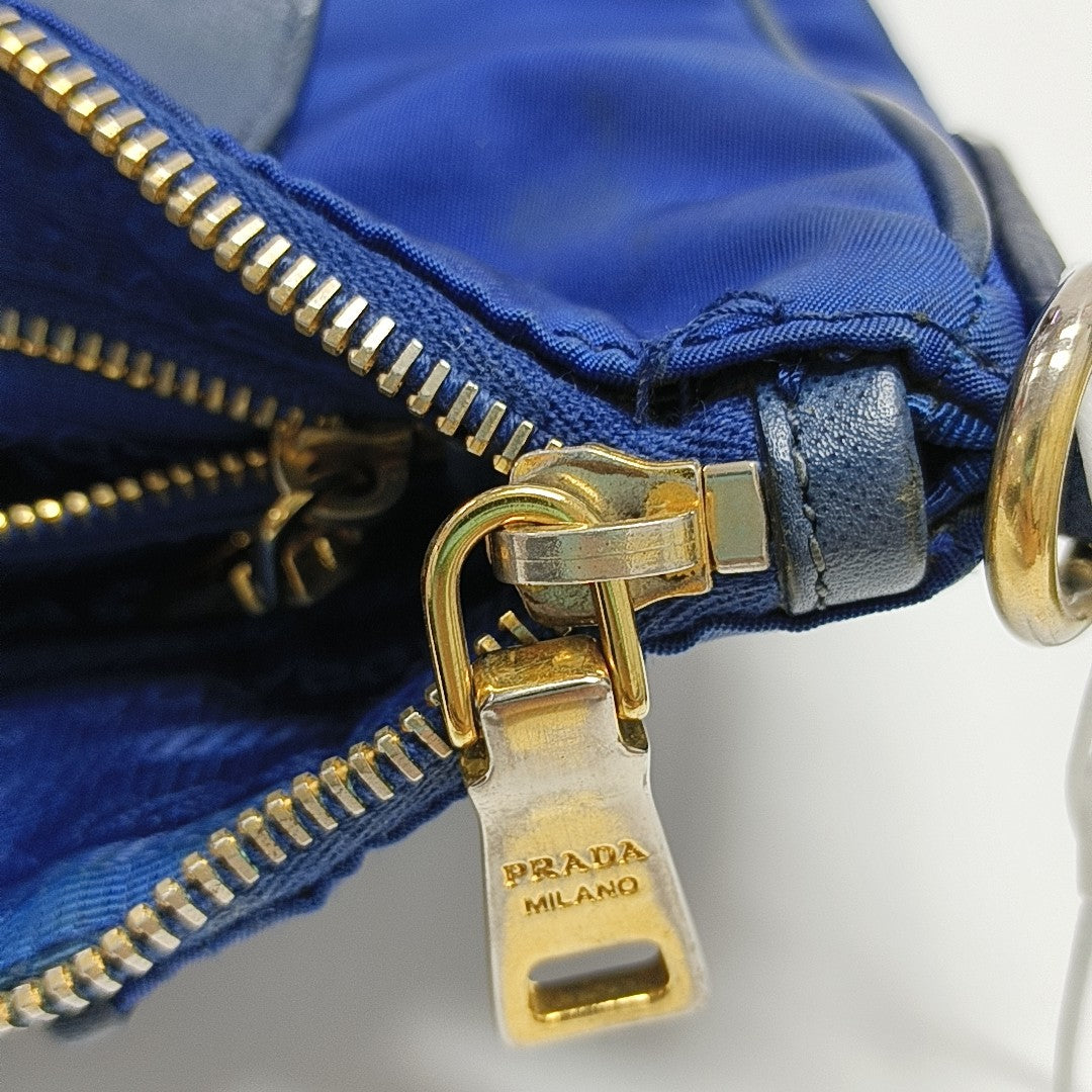 Nylon Shoulder Bag Blue