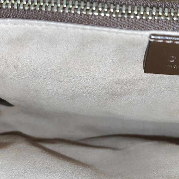 Horsebit 1955 Medium Monogram Coated Canvas Beige