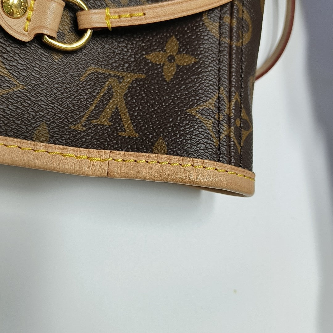 NEVERFULL MM Monogram Coated Canvas Brown