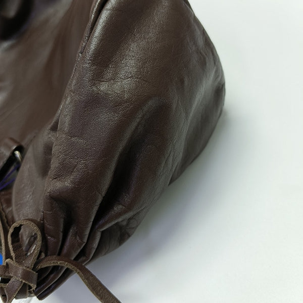 Calfskin Top Handle Bag Brown
