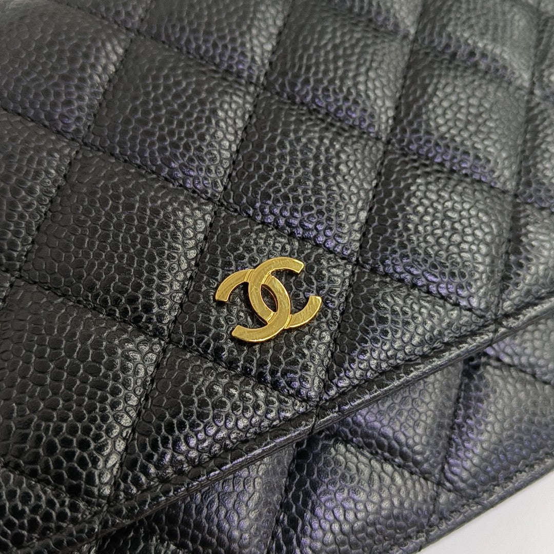 WOC Quilted Grained Calfskin Black