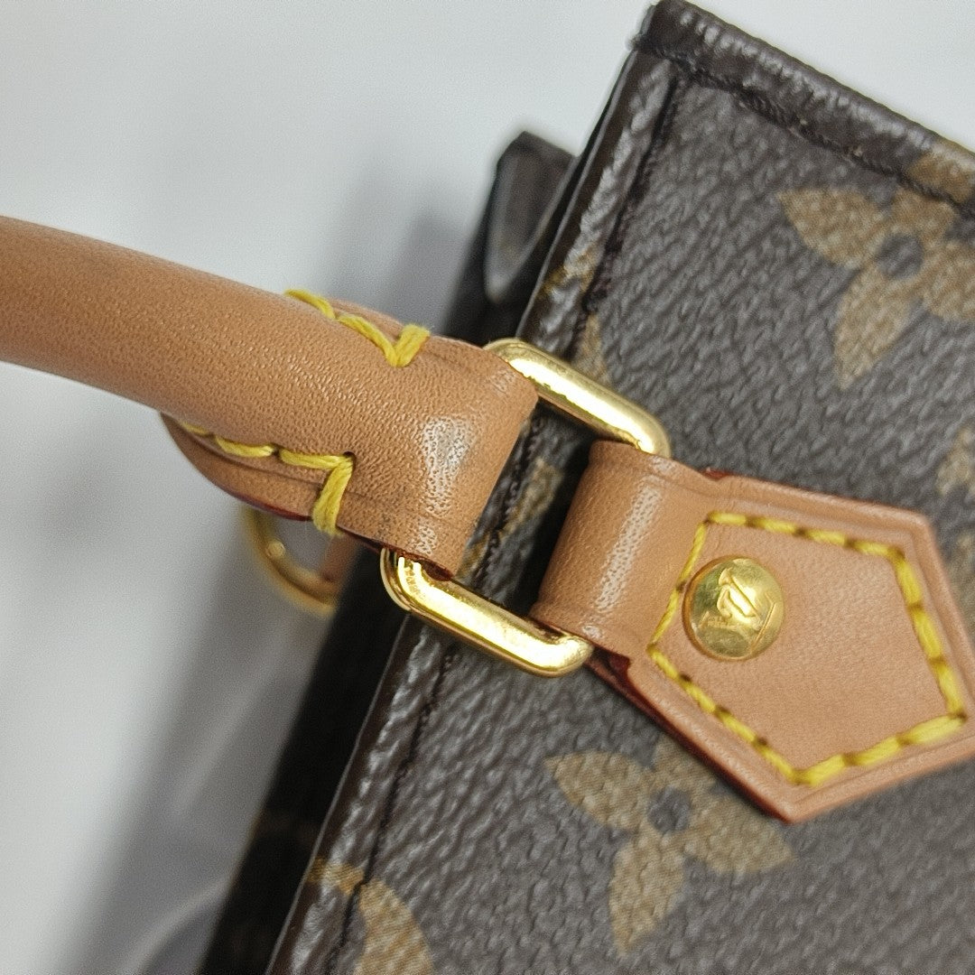 SAC PLAT Mini Monogram Coated Canvas Brown