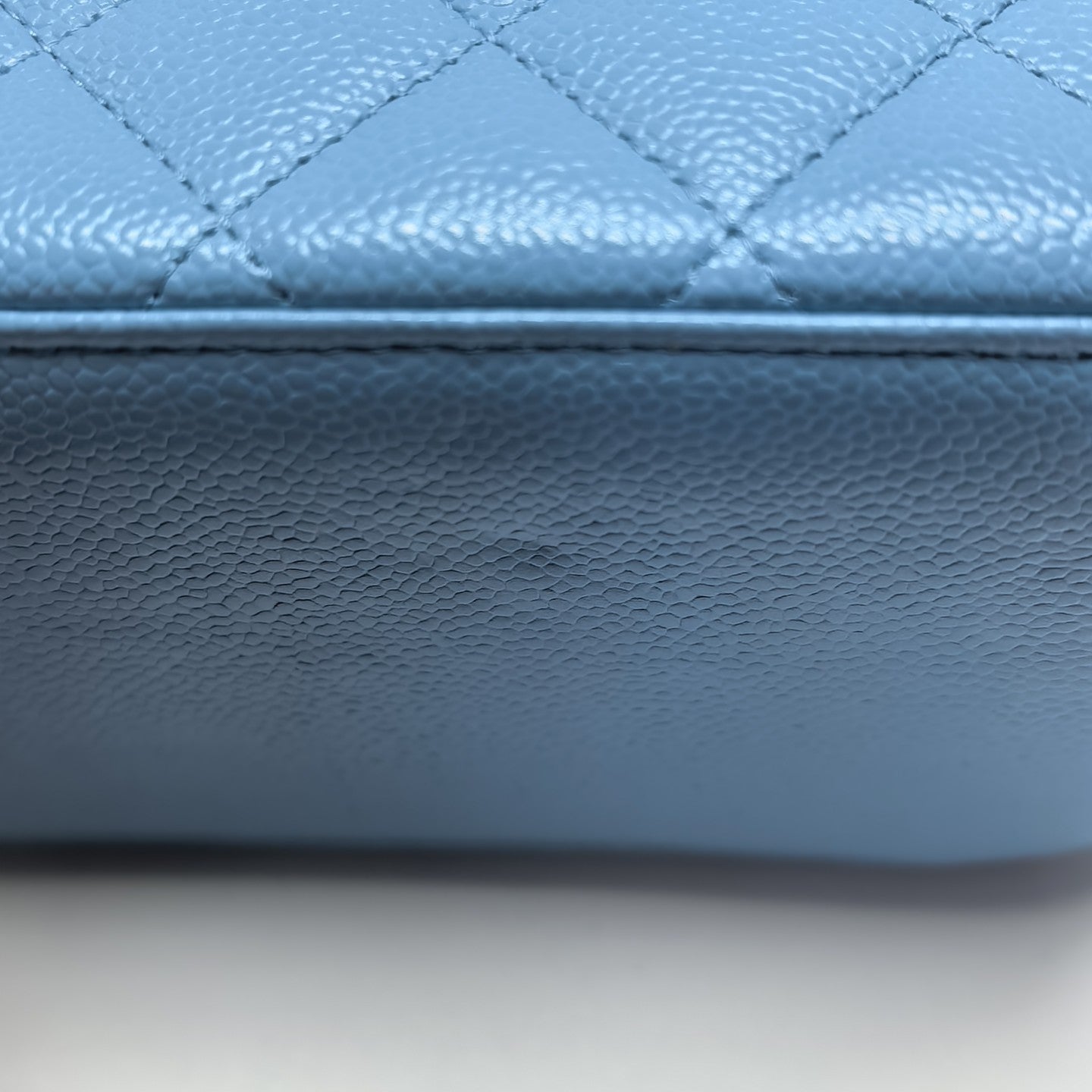 VANITY CASE Small Quilted Grained Calfskin Blue