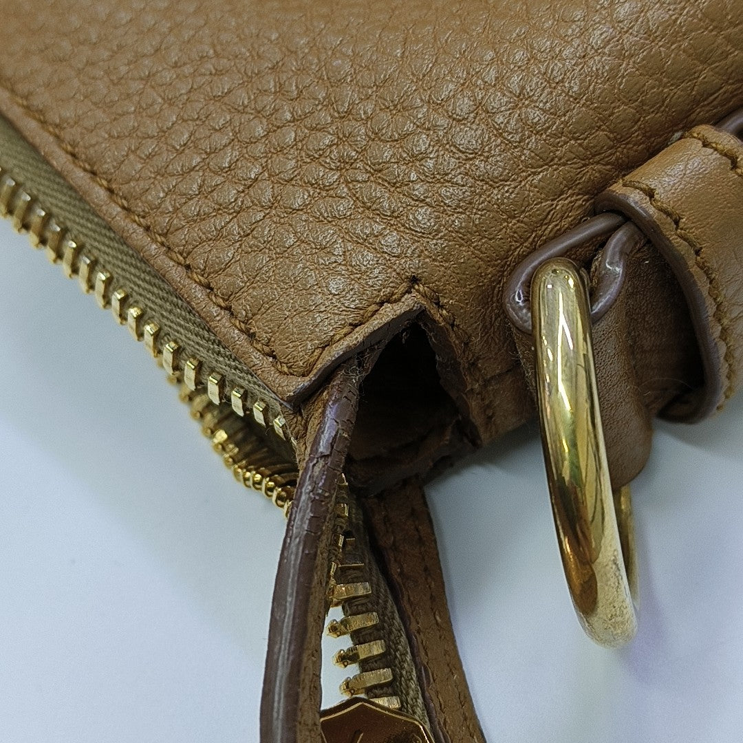 Calfskin Shoulder Bag Brown