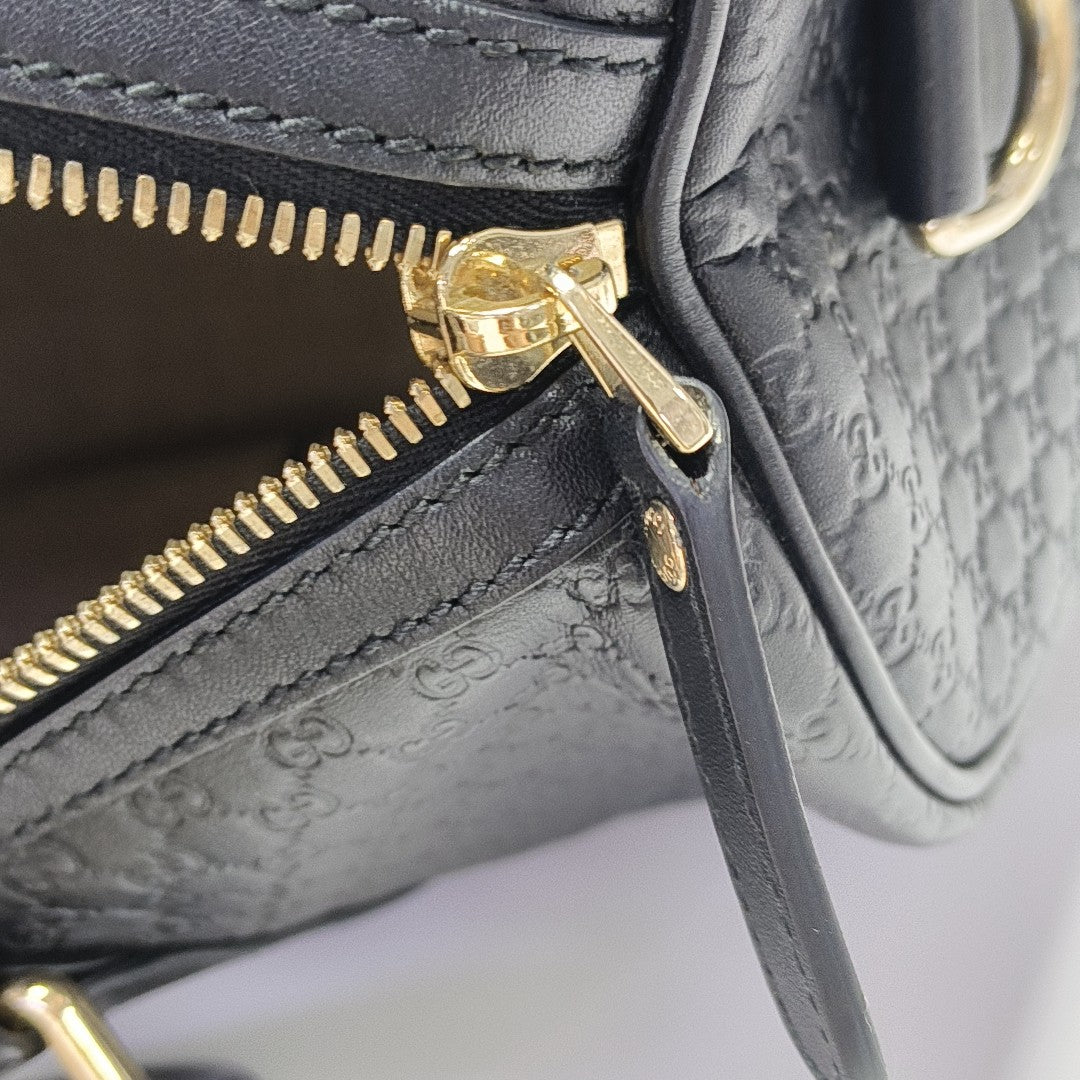 Microguccissima Monogram Calfskin Black