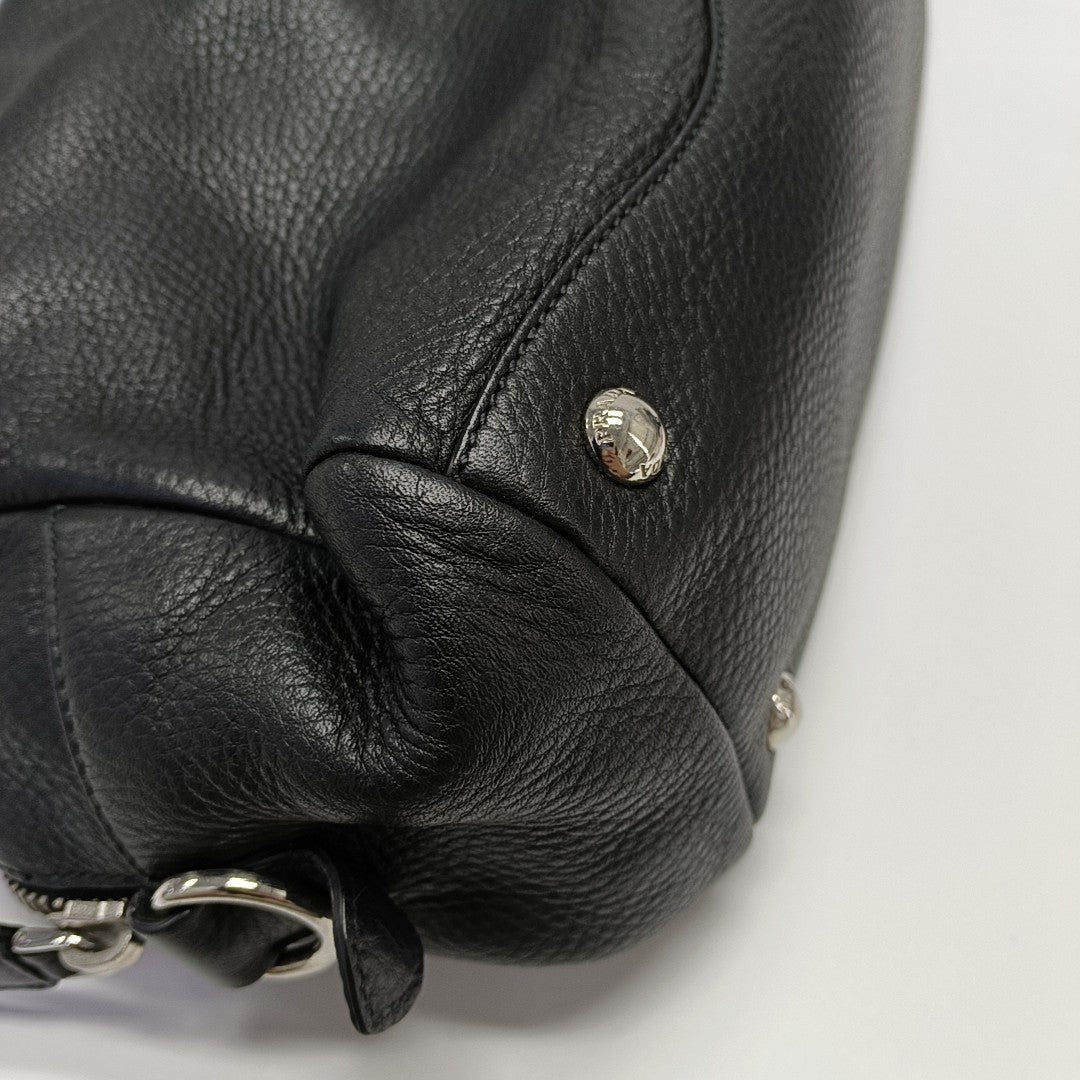 Calfskin Top Handle Bag Black