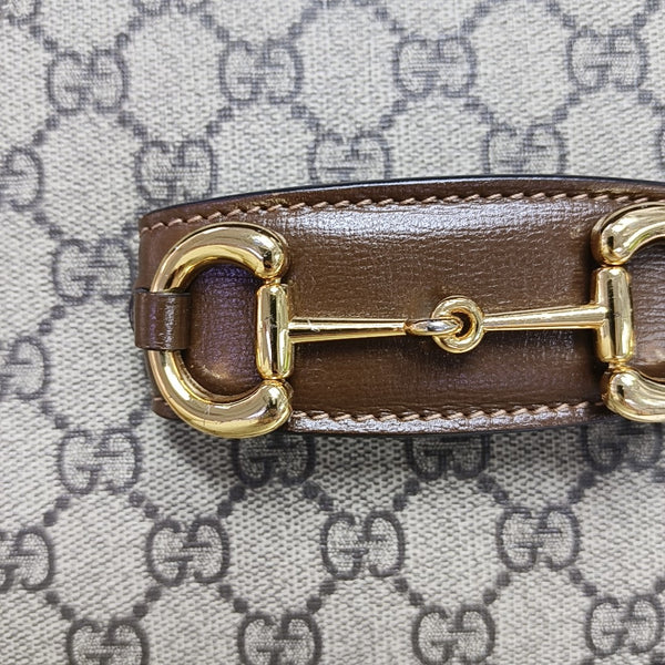 Horsebit 1955 Medium Monogram Coated Canvas Beige