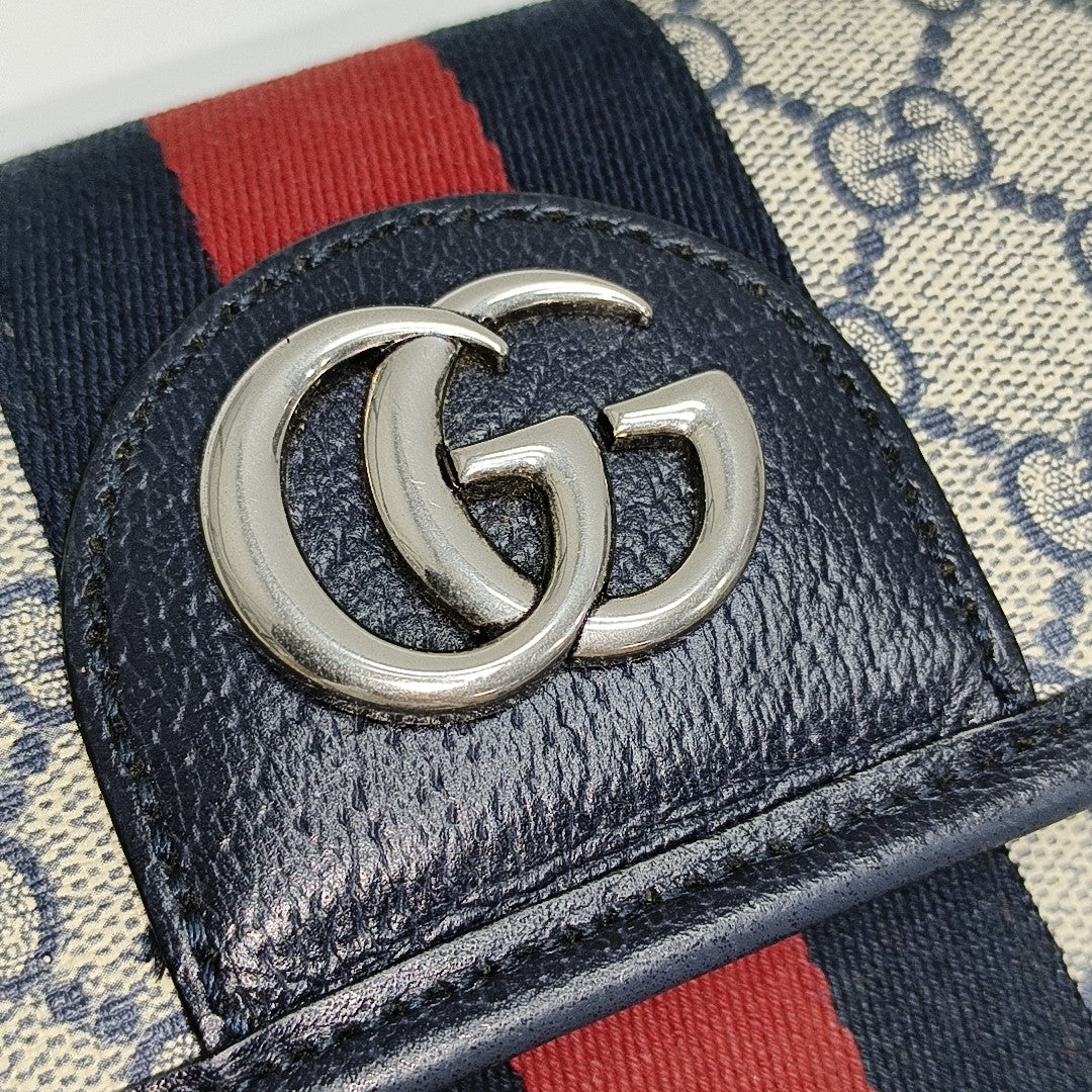 Ophidia Small Monogram Coated Canvas Beige