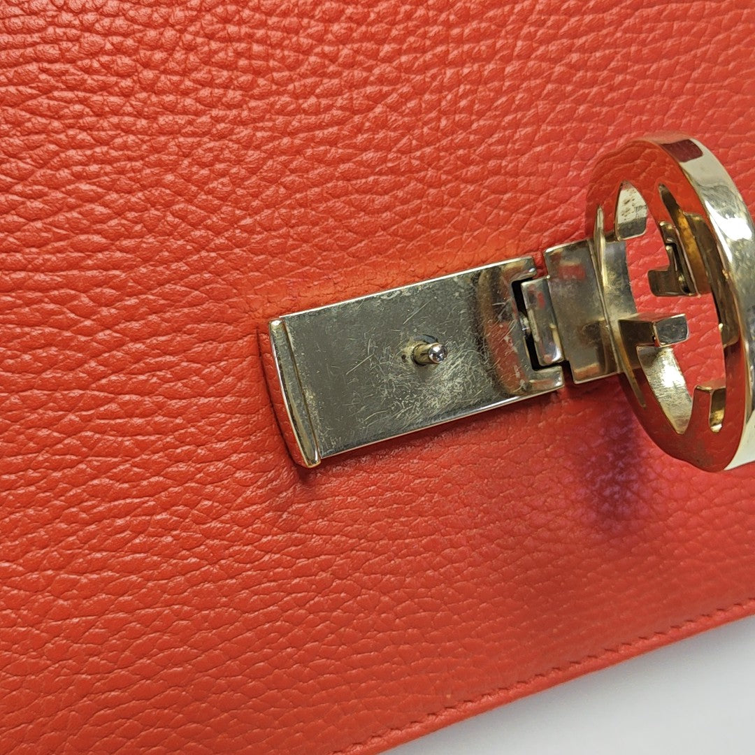 Interlocking G Small Calfskin Orange