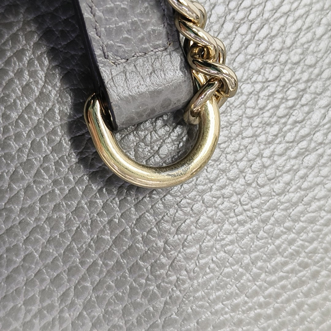 Interlocking G Small Calfskin Gray