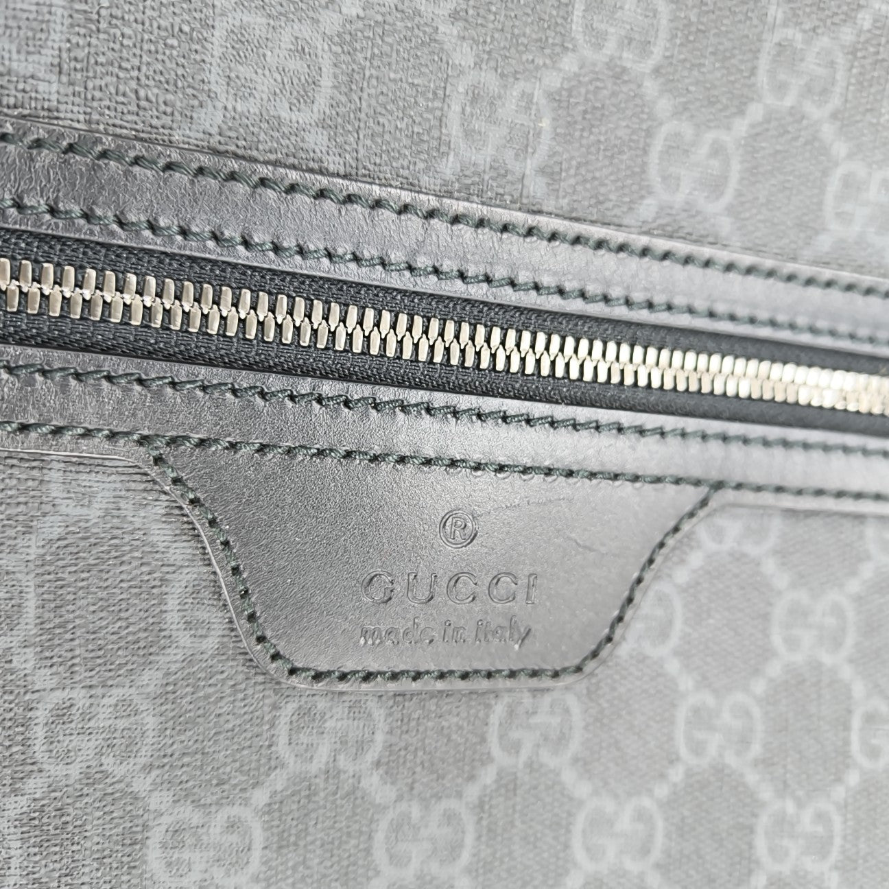 Monogram Coated Canvas Shoulder Bag Black