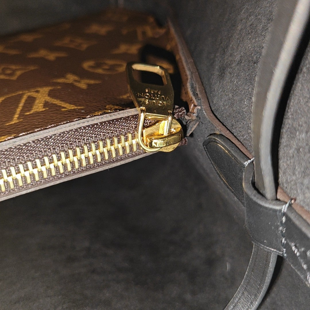 NÉONOÉ MM Monogram Coated Canvas Brown