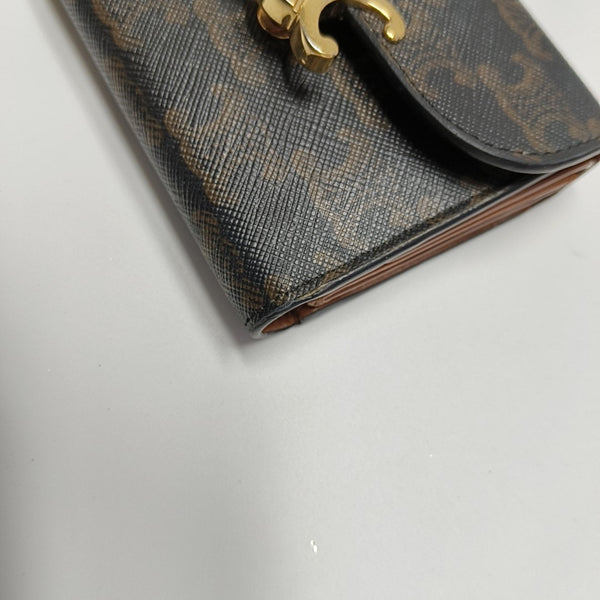 TRIOMPHE Small Coated Canvas Brown Wallet