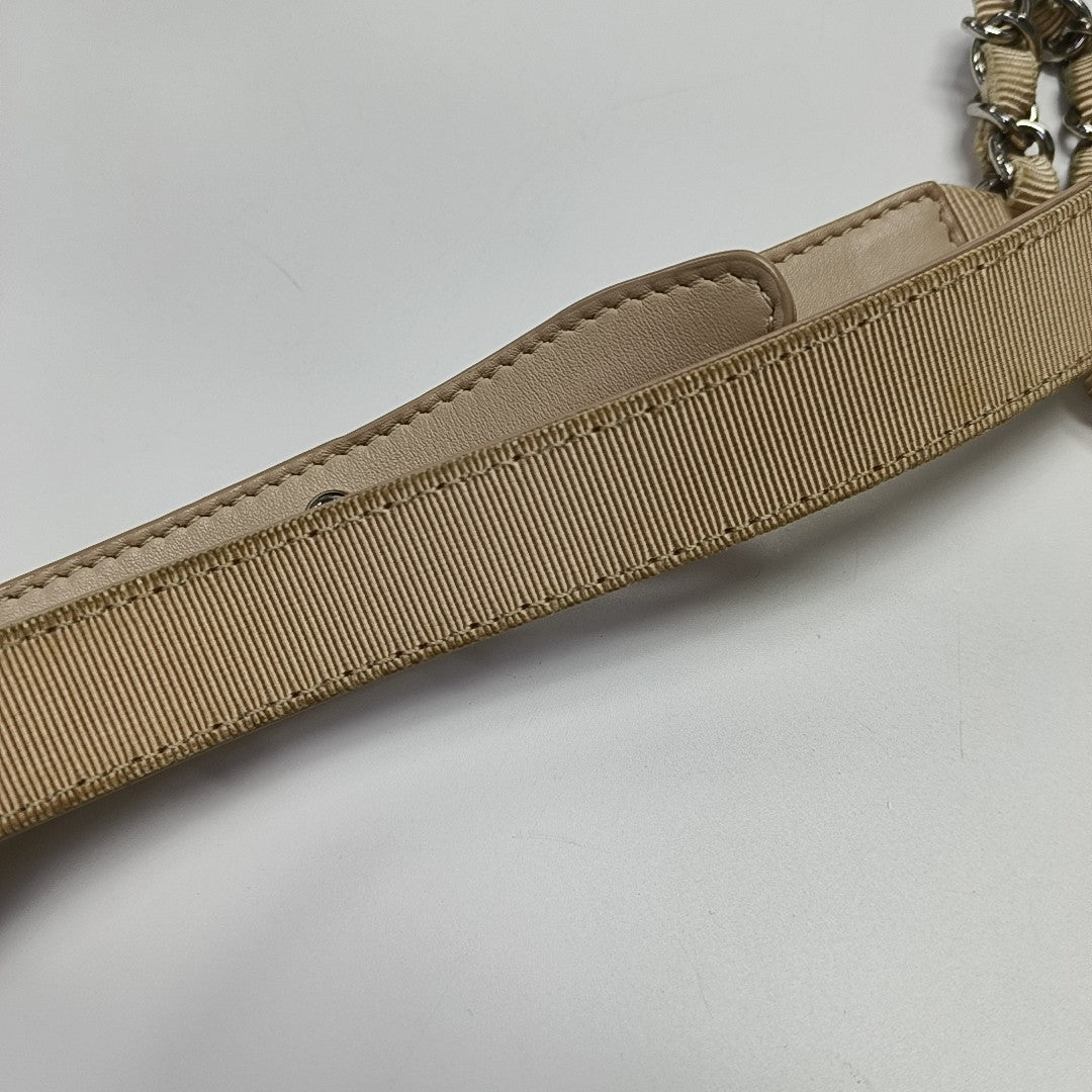 Quilted Calfskin Shoulder Bag Beige