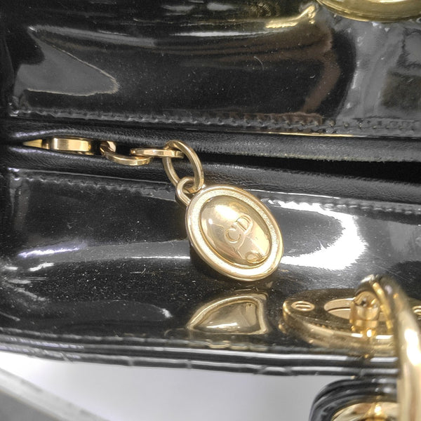 Lady Dior Large Patent Leather Black