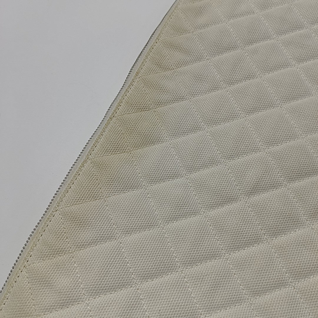 Quilted Canvas Clutch White