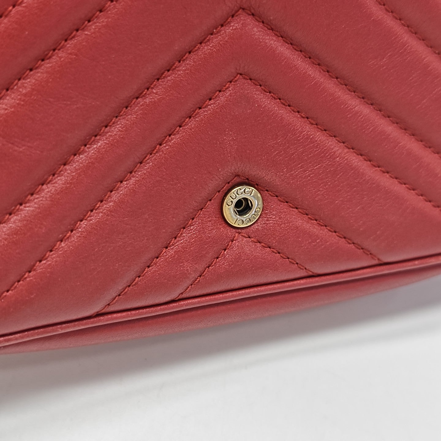 GG Marmont Mini Quilted Calfskin Red