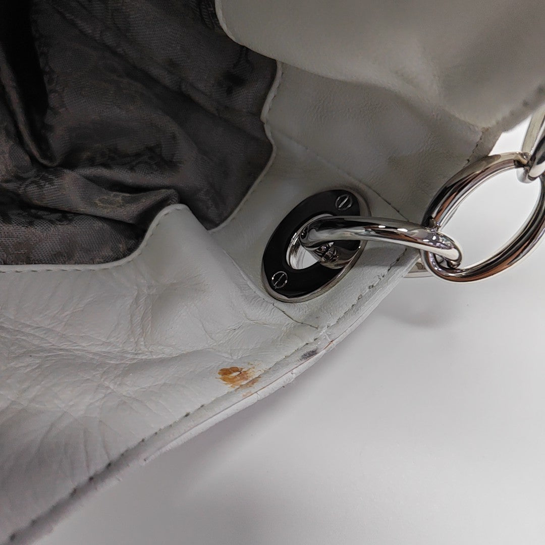 Cannage Lambskin Top Handle Bag White
