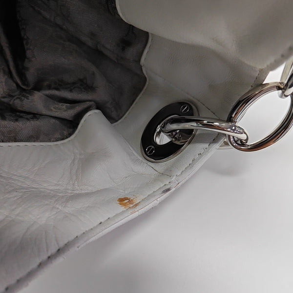 Cannage Lambskin Top Handle Bag White
