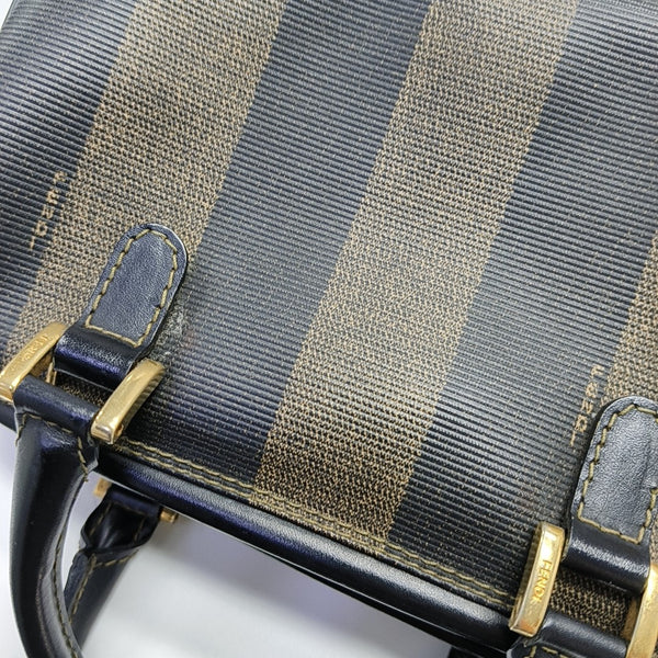 Coated Canvas Shoulder Bag Brown