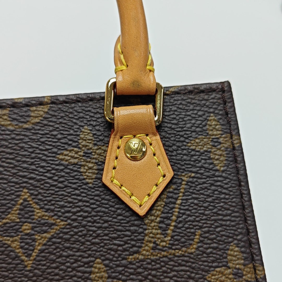SAC PLAT Mini Monogram Coated Canvas Brown