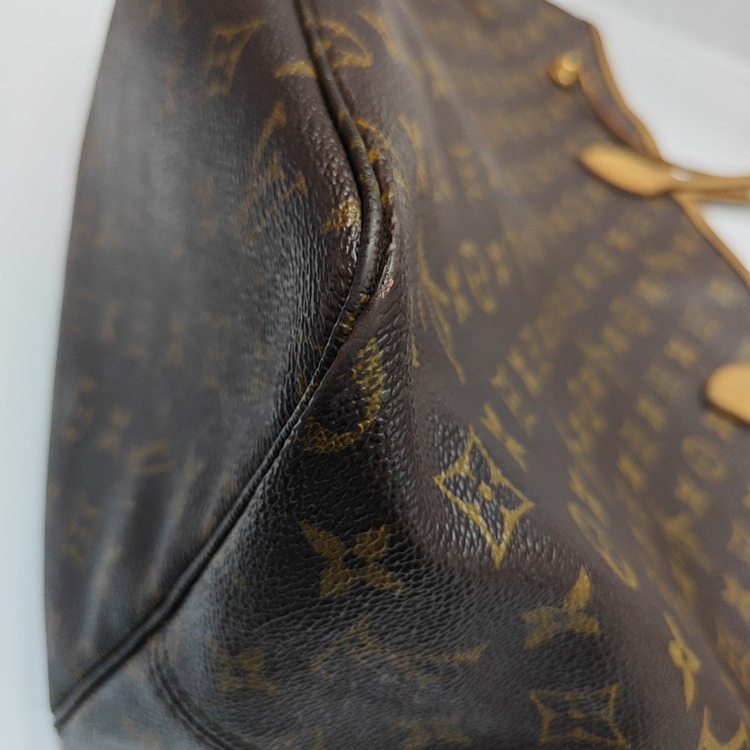 NEVERFULL GM Monogram Coated Canvas Brown