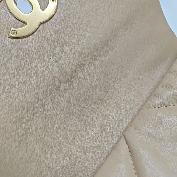 CHANEL 19 Small Quilted Lambskin Beige