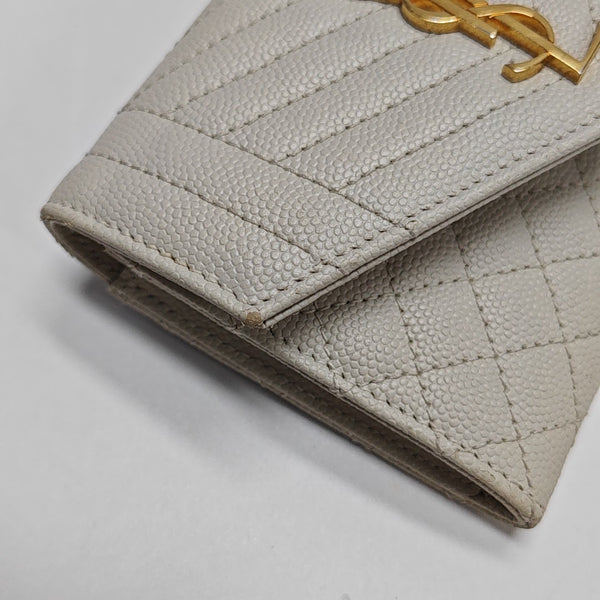 ENVELOPE Small Chevron Calfskin White Wallet