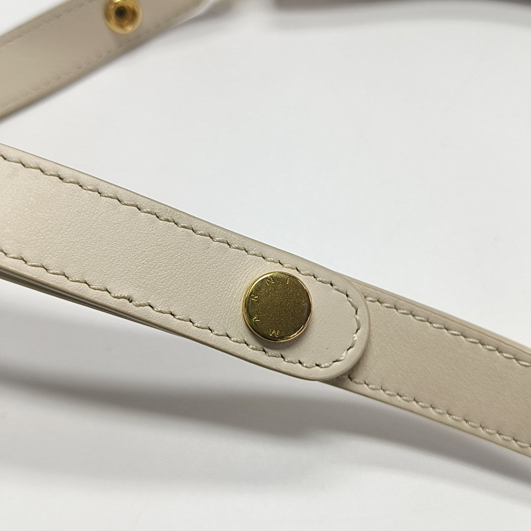Leather Shoulder Bag White