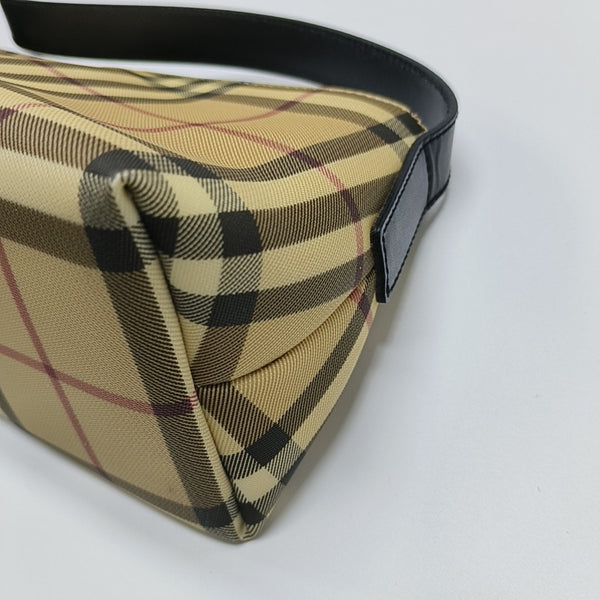 Coated Canvas Top Handle Bag Brown