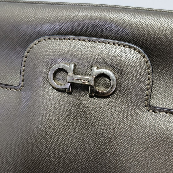 Calfskin Top Handle Bag Gray
