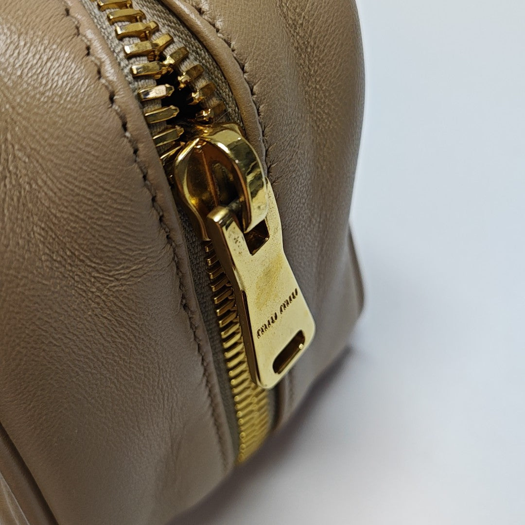 Arcadie Matelassé Large Quilted Lambskin Beige