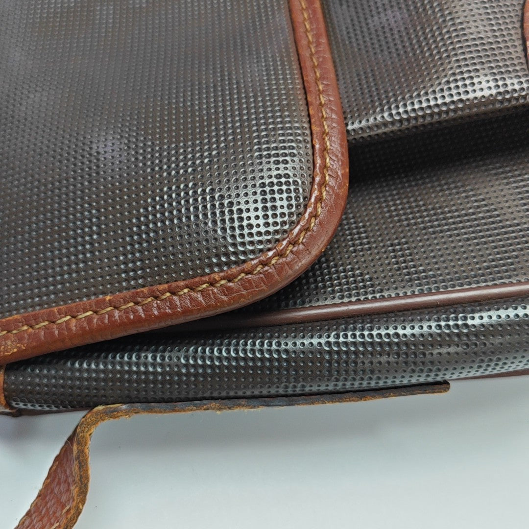 Coated Canvas Crossbody Bag Brown