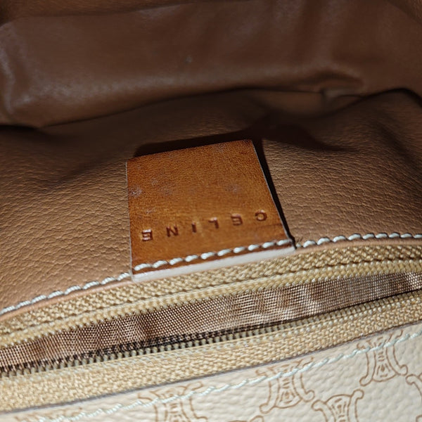 Coated Canvas Shoulder Bag Brown