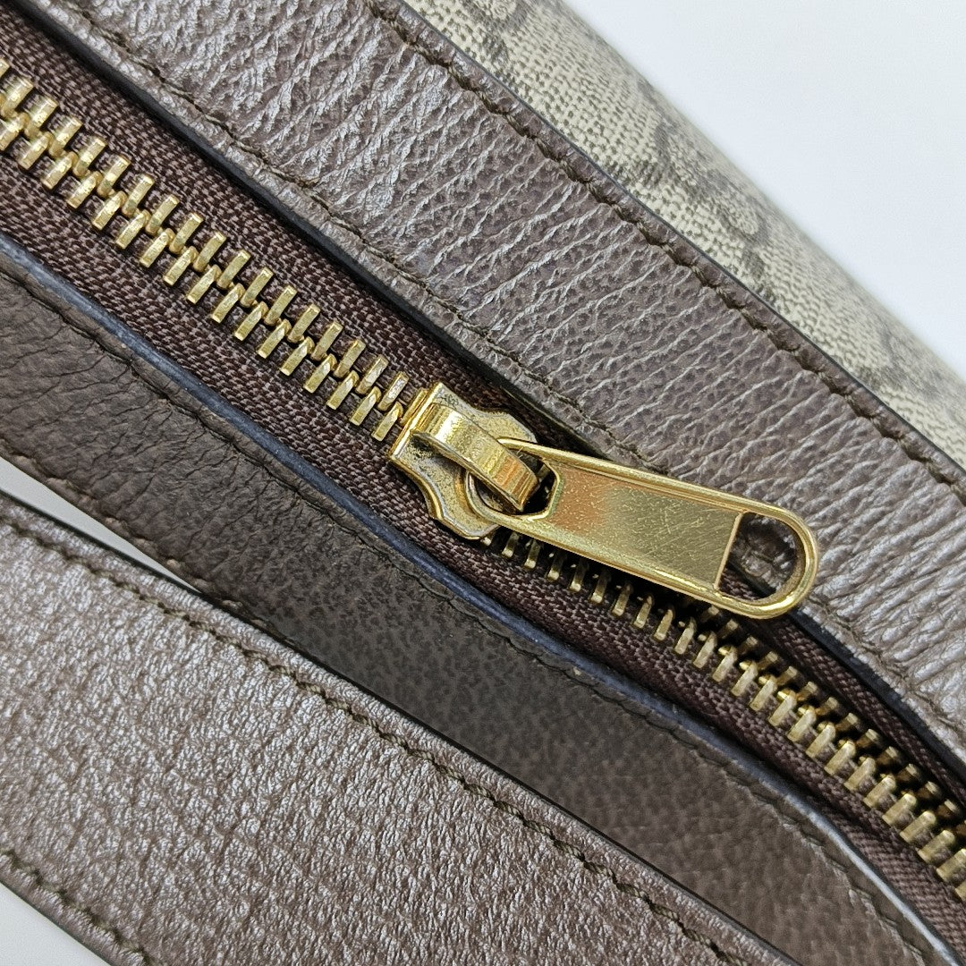 Ophidia Mini Monogram Coated Canvas Beige