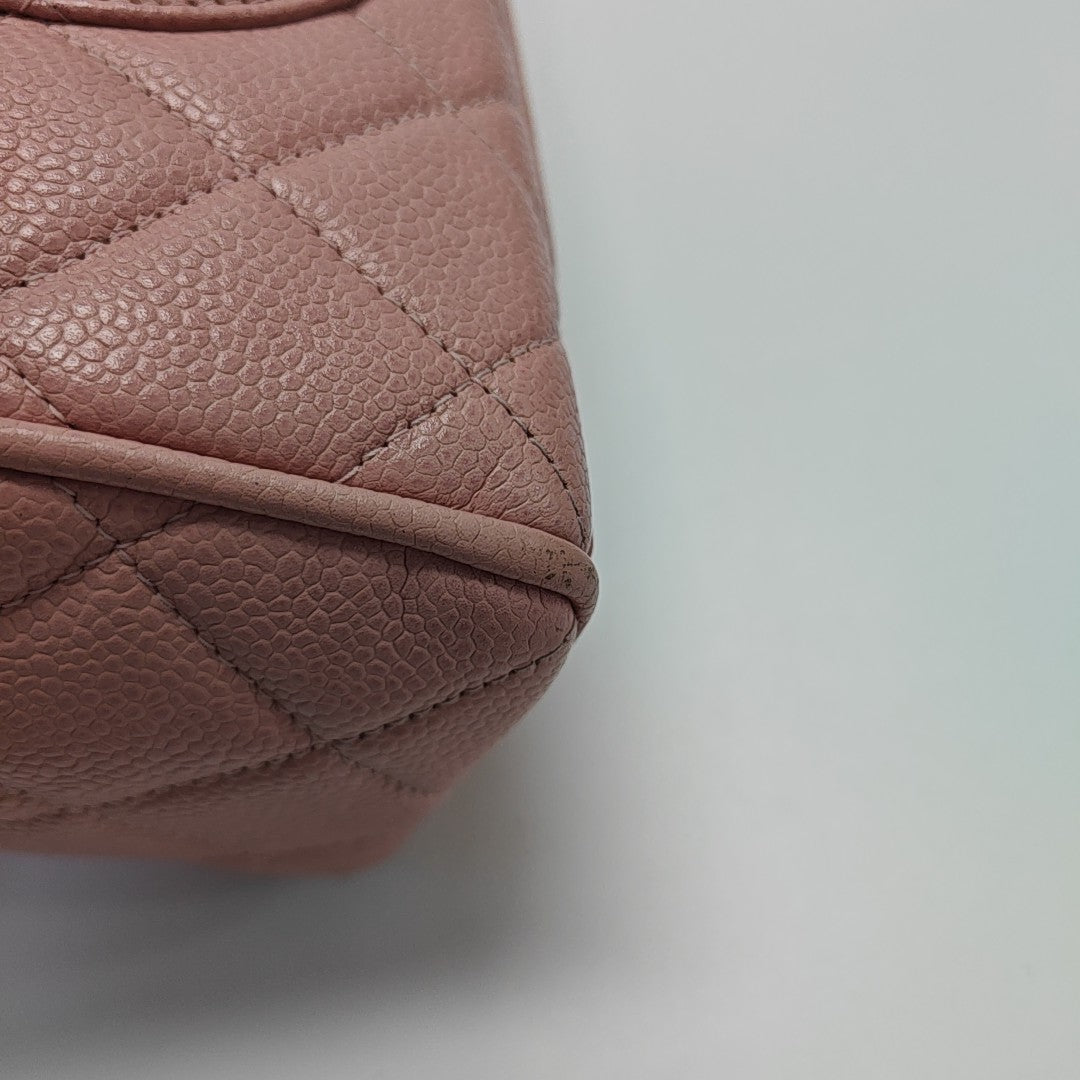 BOWLER Quilted Grained Calfskin Pink