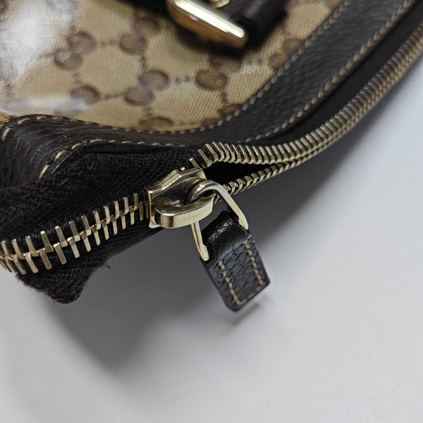 Abbey Monogram Coated Canvas Beige